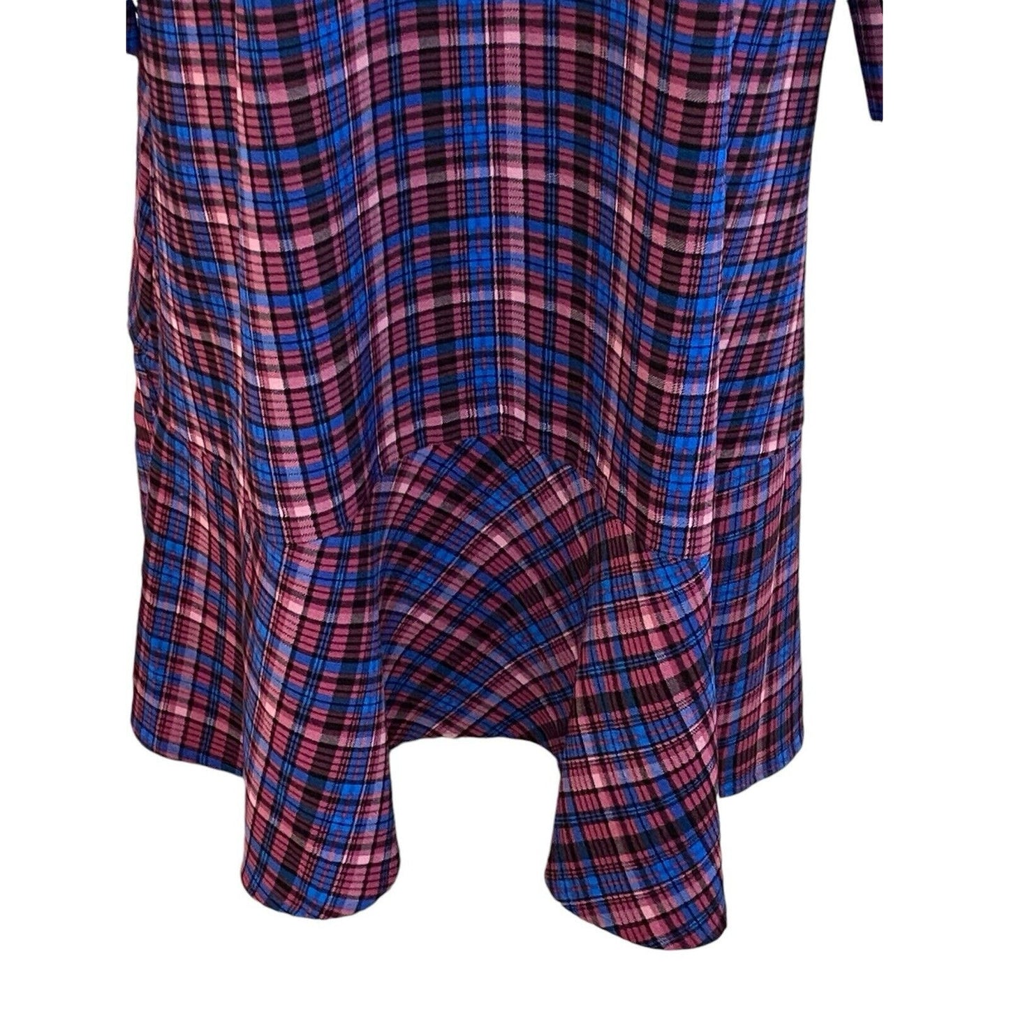 Size 28 Lane Bryant Purple Blue Pink Dress Long Sleeve Midi