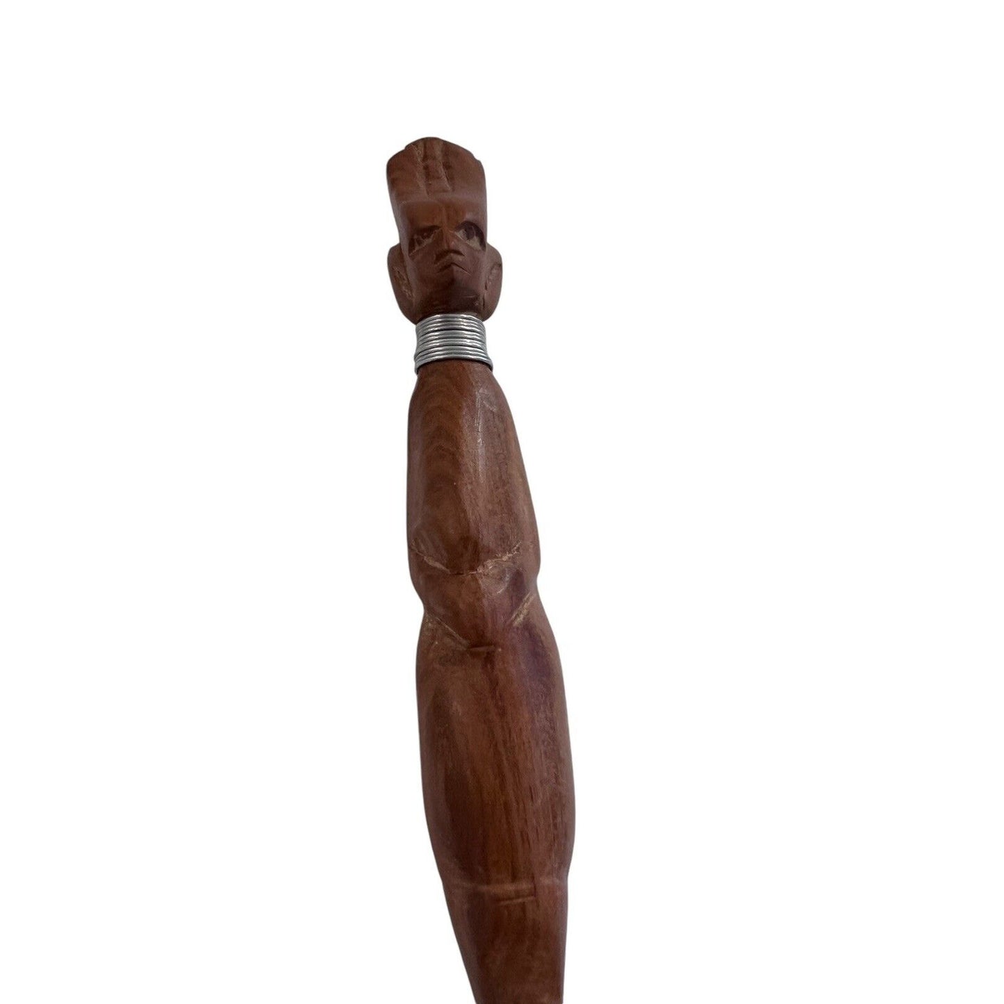 Hand-carved Warrior Head Hand Carved Wooden Letter Opener Tribal 10.75”