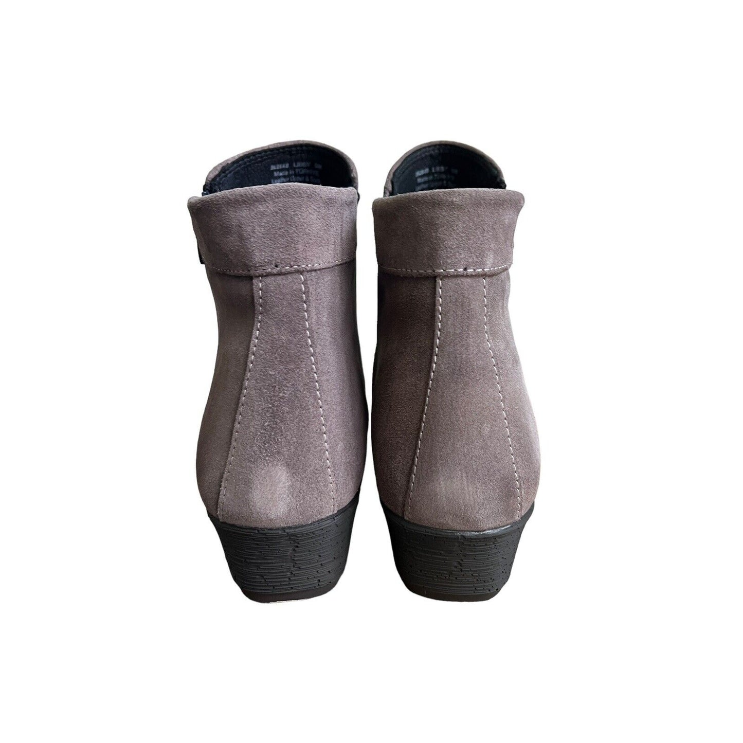 Size 8 Bjorndal Libby Womens Gray Wedge Heel Suede Booties Boots