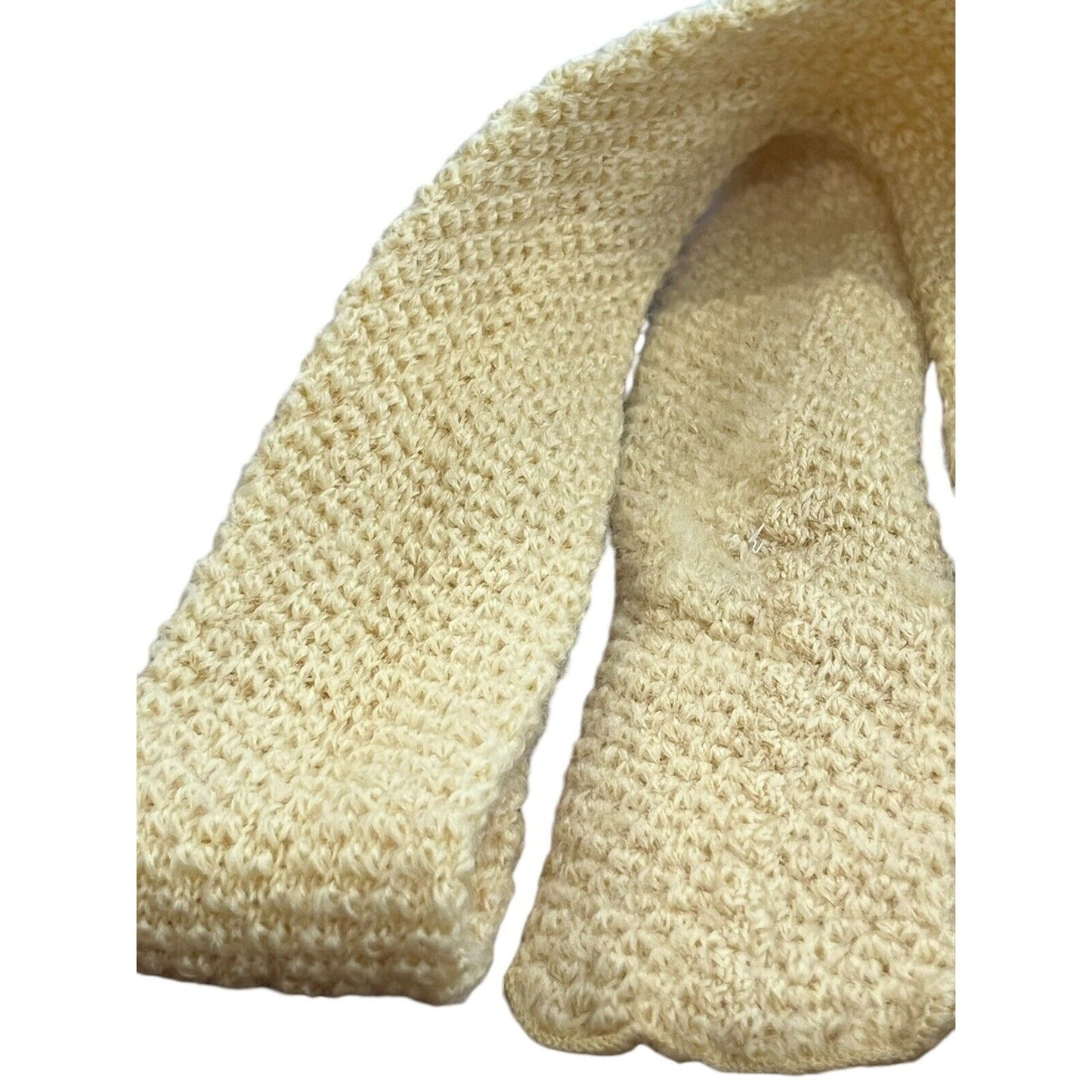 VTG 70s Polo Ralph Lauren Wool Square-End Yellow Knit Necktie Tie 44” X 2.5”