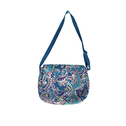 Vera Bradley Lighten Up Messenger Bag Waikiki Blue Paisley Crossbody