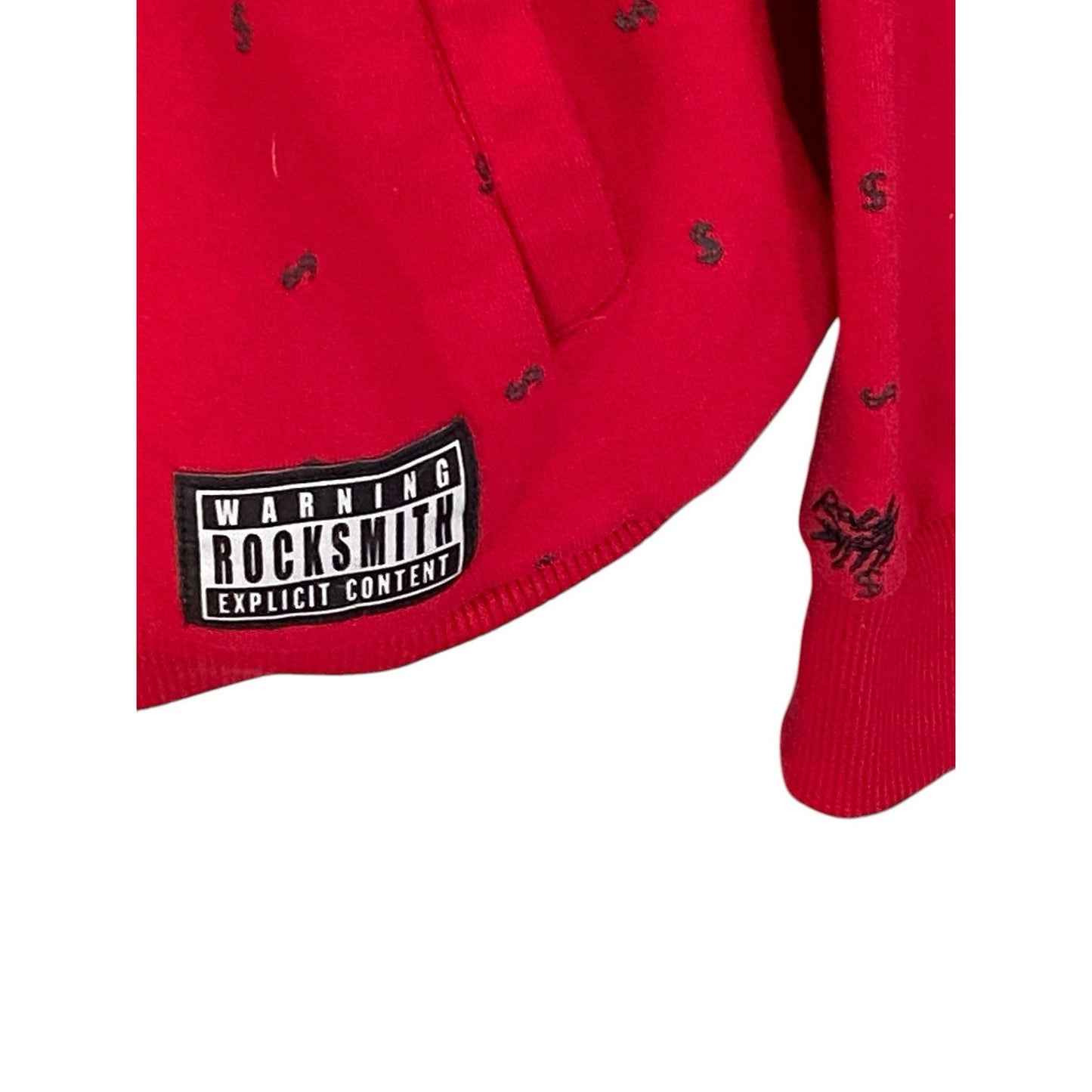Rock Smith Brand Red Sweatshirt Dollar Signs Grunge Street wear Size 2XL