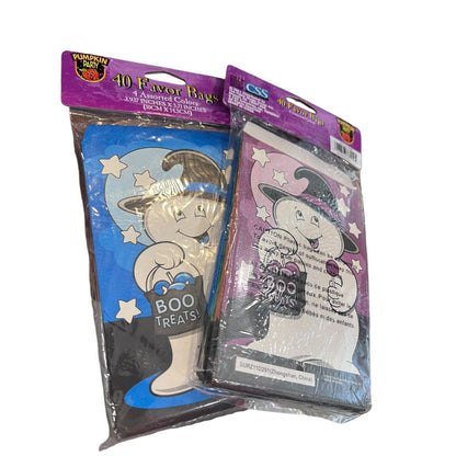 Ghost Halloween Candy Trick Or Treat Bags Two Sets Of 40ct NOS Multicolor