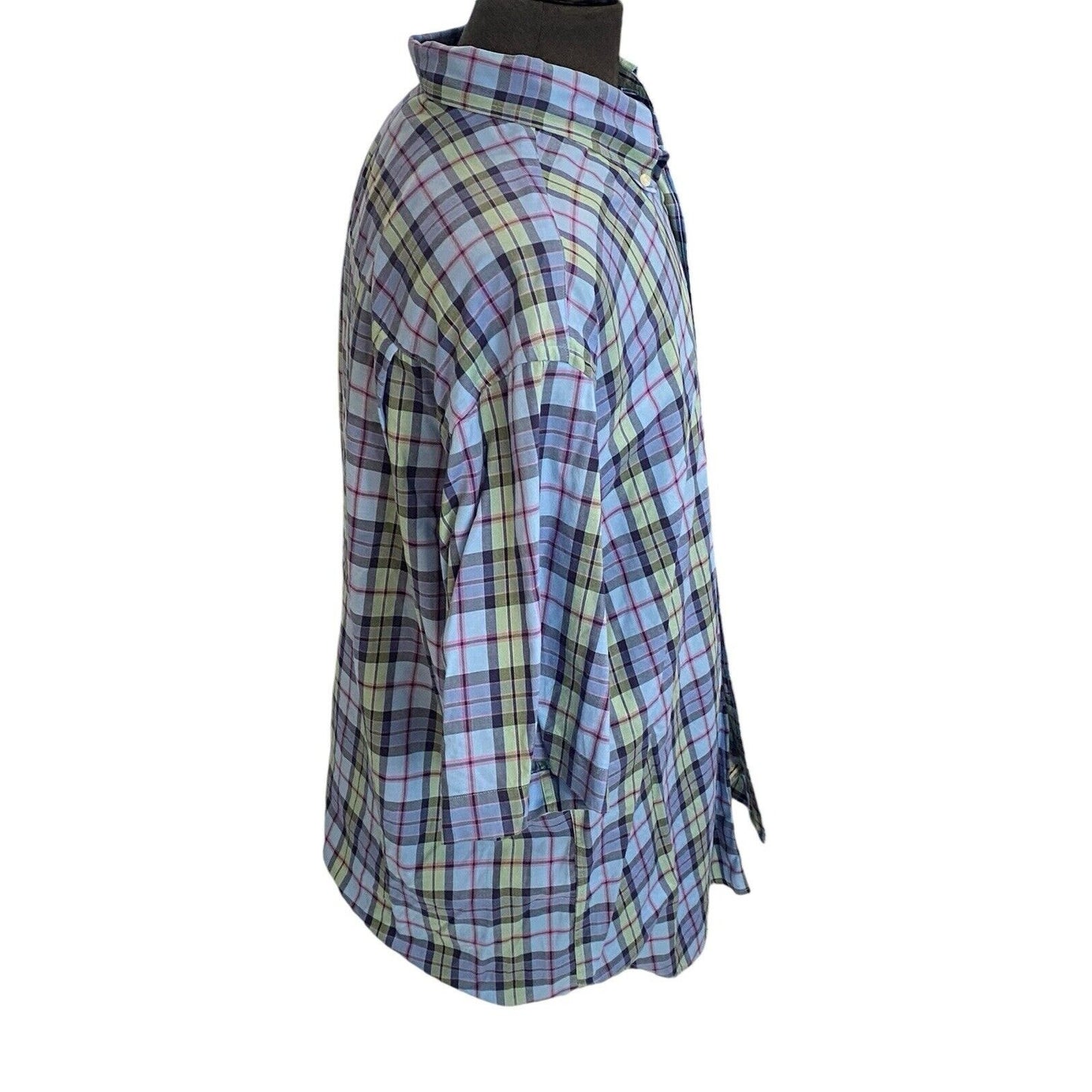 Austin Reed London Men Sz XL Extra Large Shirt Short Sleeve Button Down Plaid