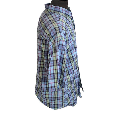 Austin Reed London Men Sz XL Extra Large Shirt Short Sleeve Button Down Plaid