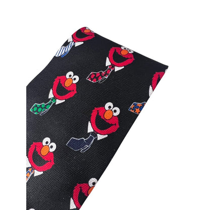 Elmo Sesame Street Silk 58” Neck Tie Multicolor Black