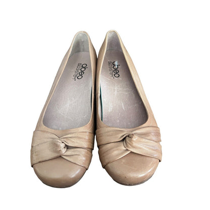 Size 7 N Abeo Terrie Women's Flat Shoes Leather Tan NWOB