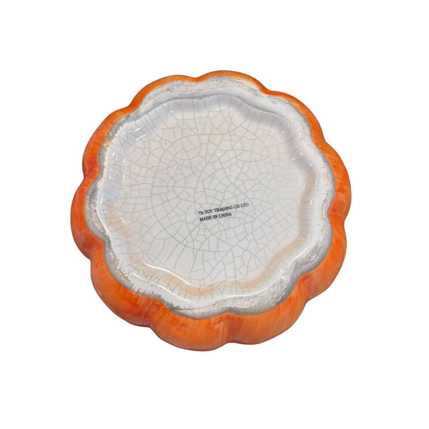 Ceramic Halloween Friendly Ghost Pumpkin Cookie Candy Jar Jack-o-lantern Pumpkin