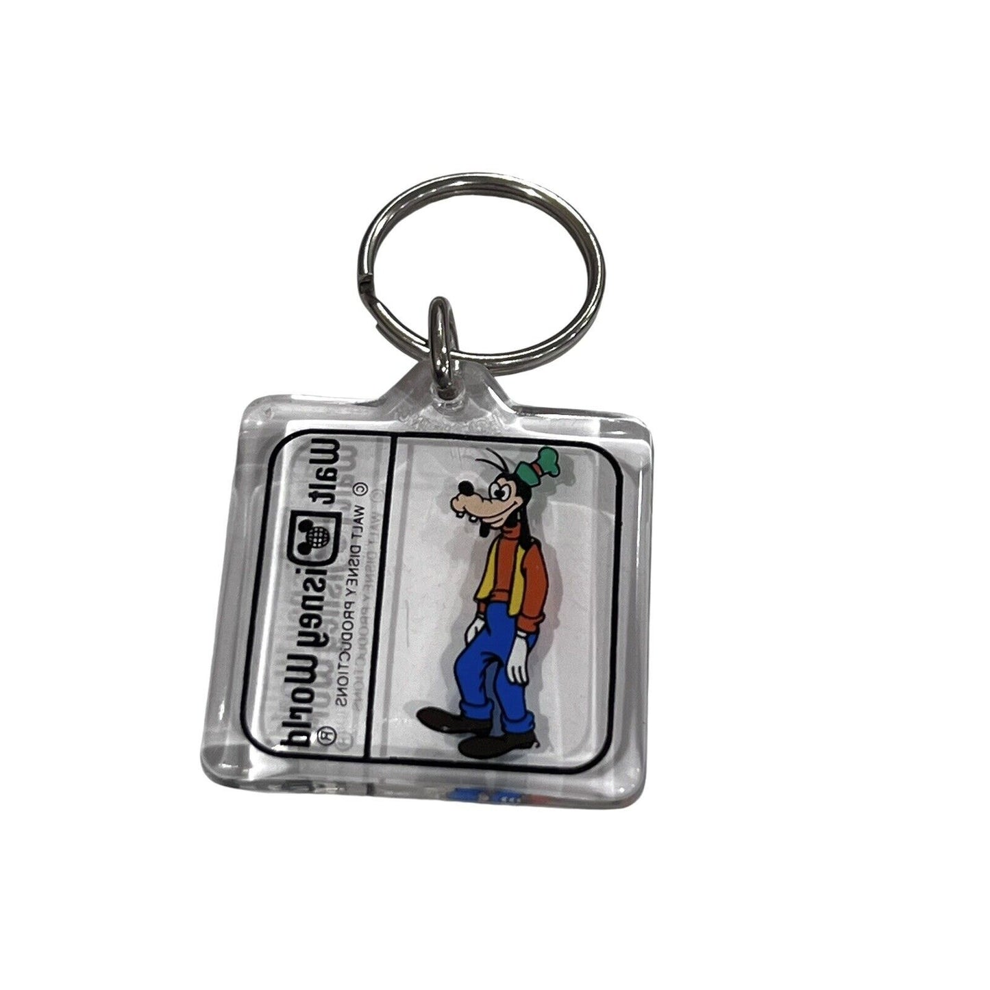Vintage Walt Disney World GOOFY Acrylic Keychain 80’s WDW