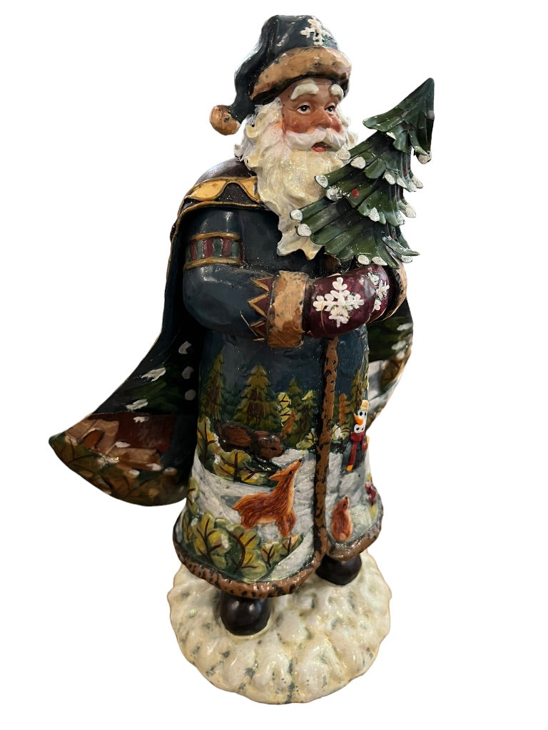 2001 Holiday Elegance MSI Irving Enamel Brass Christmas Santa Claus Painted