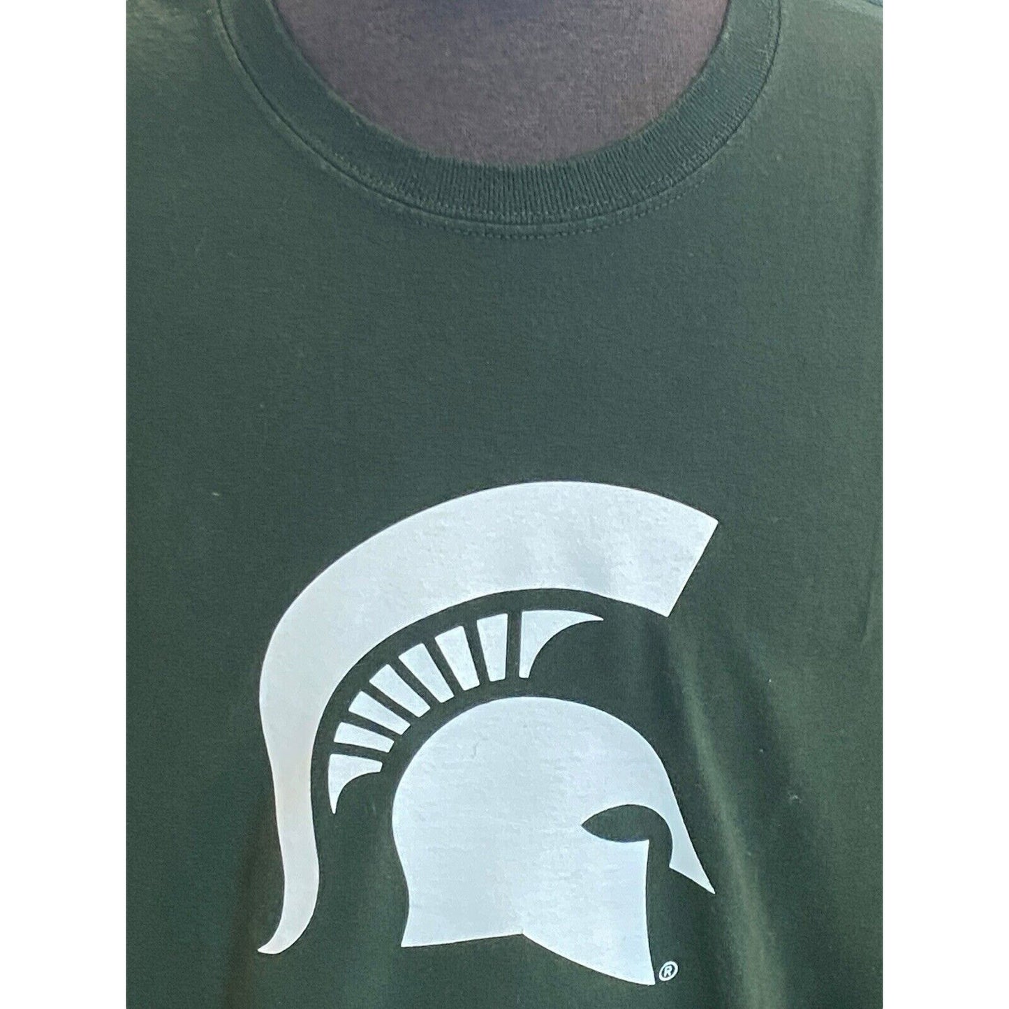 Size 2XL Gildan Michigan State Spartans T Shirt Short Sleeve Green White Tee