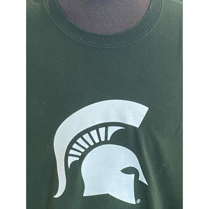 Size 2XL Gildan Michigan State Spartans T Shirt Short Sleeve Green White Tee