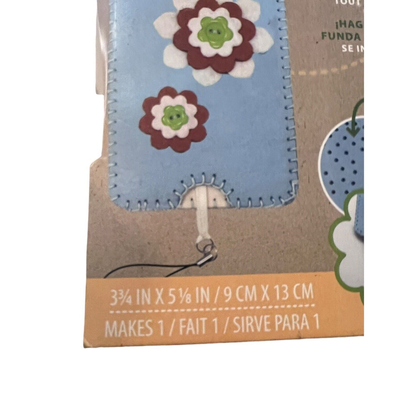 Dimensions Feltwork Fun Phone Case Cover Felt Embroidery Kit Kid Craft Blue Flow