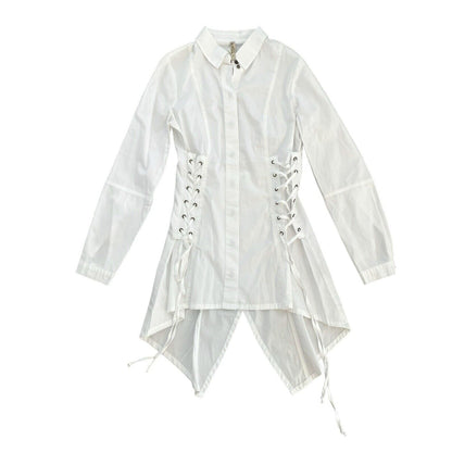 Size XS XCVI White Button Top Shirt White Victorian Steampunk Fitted Medieval