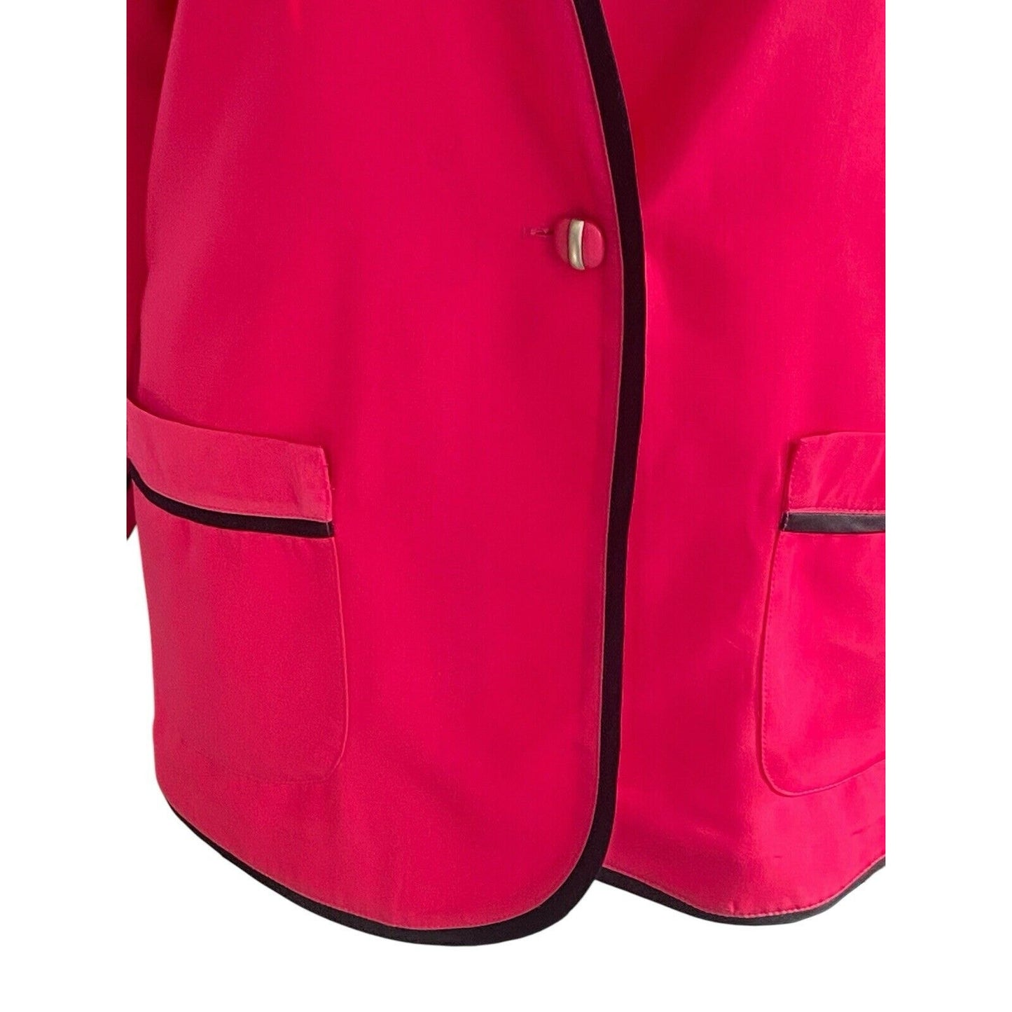 Peter Popovitch Ladies Casual Jacket Pink Size Large Black Trim Vintage