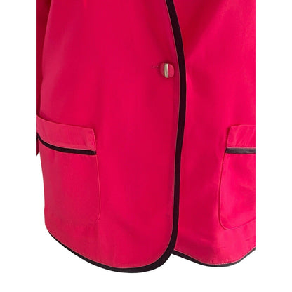 Peter Popovitch Ladies Casual Jacket Pink Size Large Black Trim Vintage