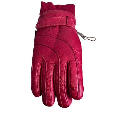 Vintage Kombi Red Leather Palm Ski Gloves Size Medium Glacier