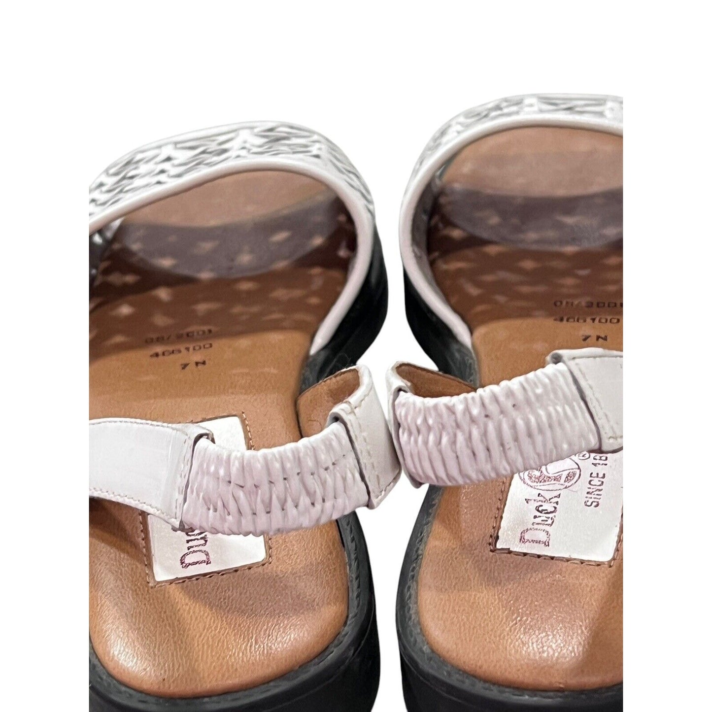 Duck Head Women's White Leather Open Weave Slingbacks 7N Resort Wear