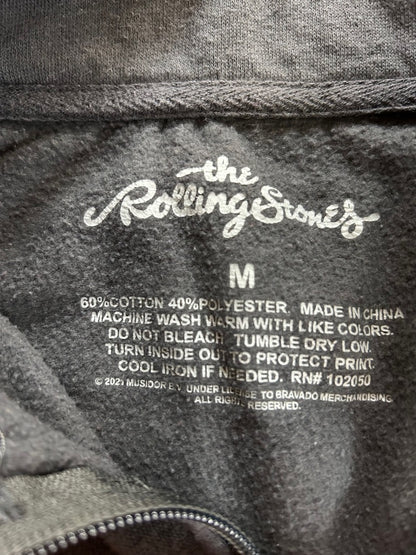 Medium Rolling Stones Womens Dark Gray Pullover Sweatshirt Crop