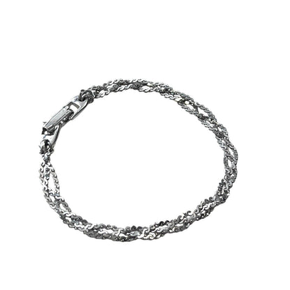 Vintage Napier Silver Tone Braided Chain Bracelet Serpentine EUC 7”