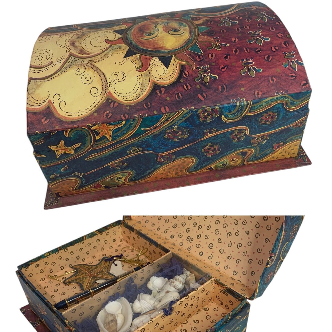 Decorative Domed Storage Box Stationery Drawer Pen Sun