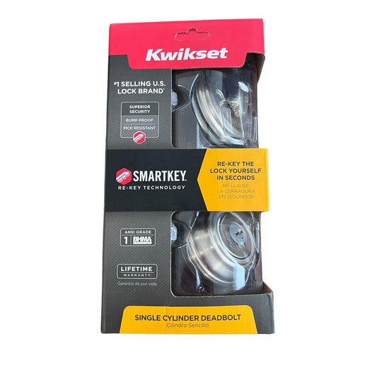 Kwikset Signature Series Round Deadbolt Satin Nickel SmartKey 99800-090 New