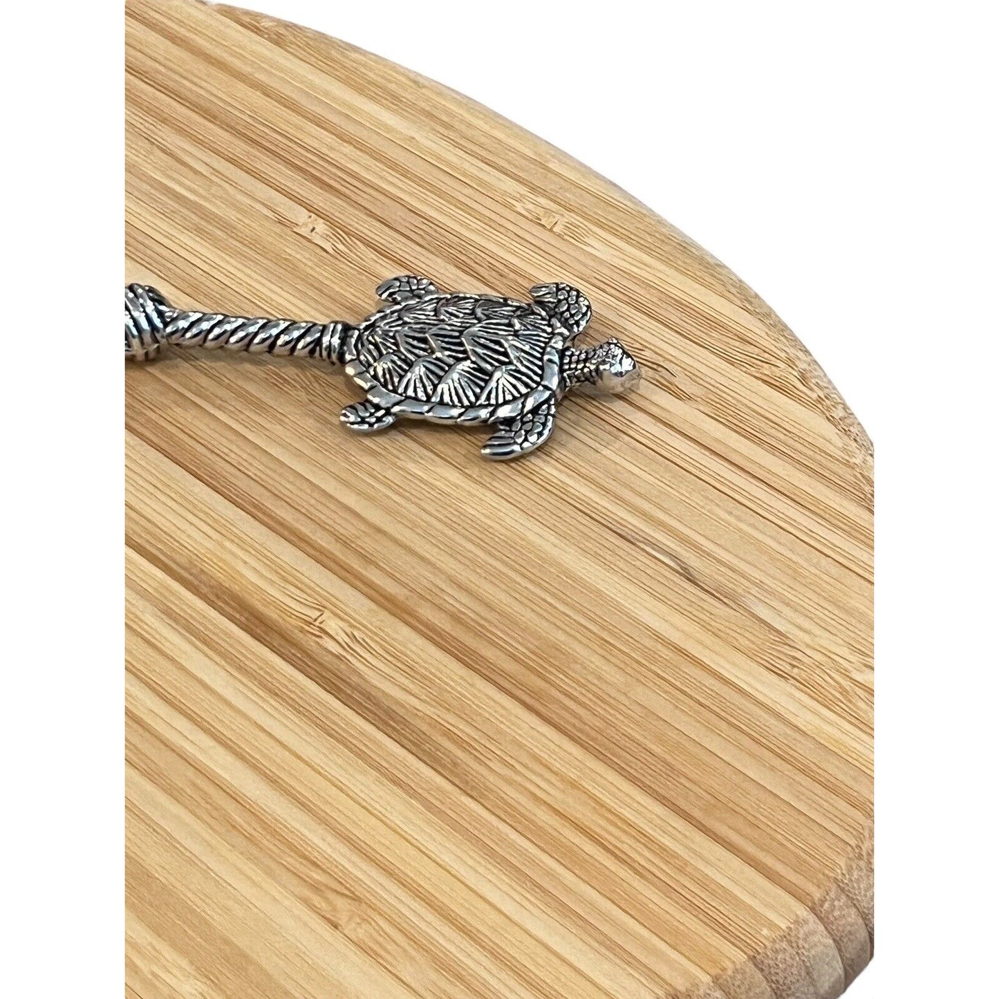 Mudpie Long Turtle Wood Board Set 10” X 6.5” with Small Fork
