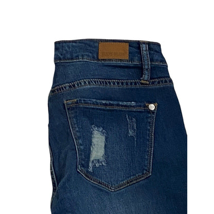 Size 9/29 Judy Blue Jeans Womens Medium Wash Distressed Patch Snake Skinny Fit