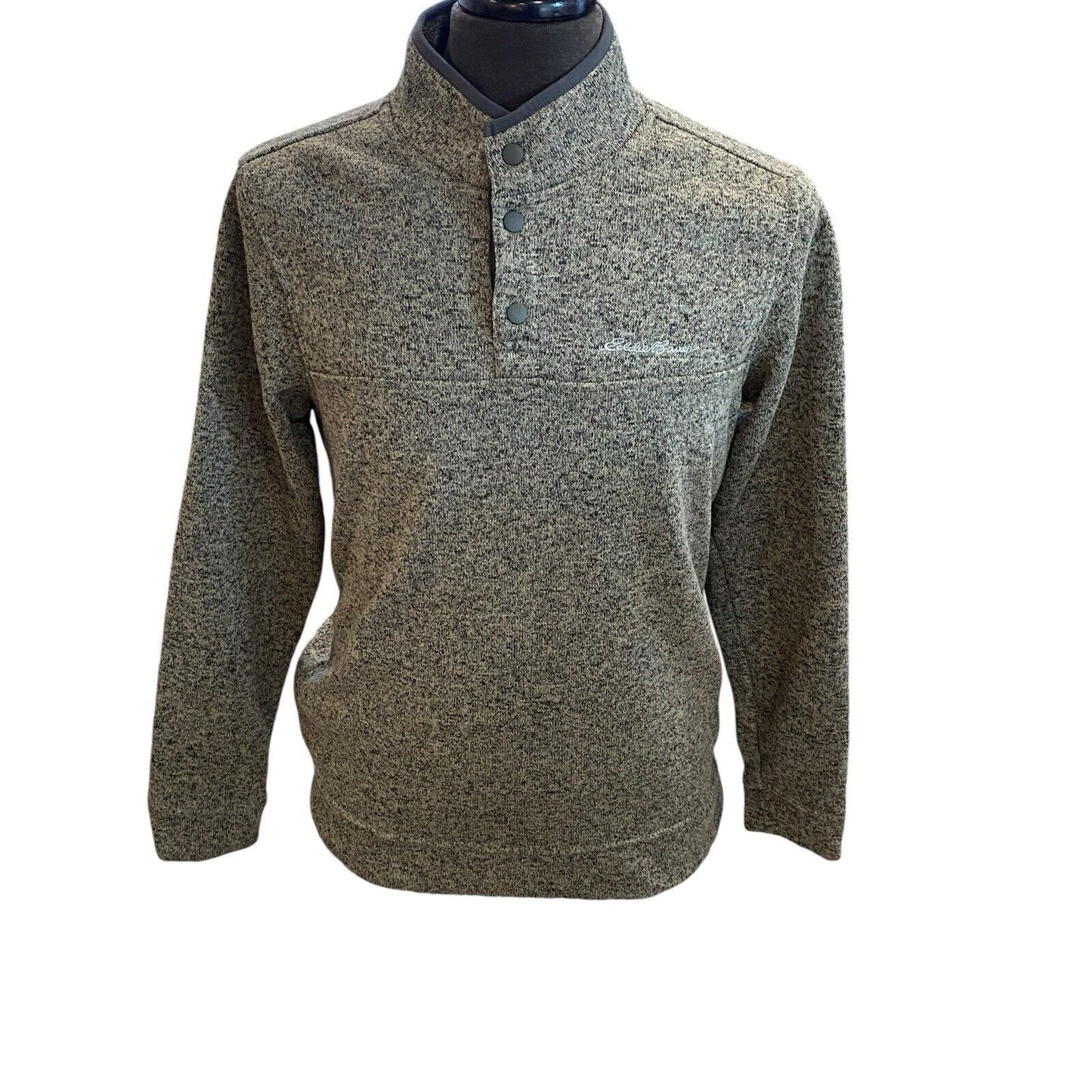 Size Medium Eddie Bauer Men's Radiator Fleece Quarter Zip Grey Pullover