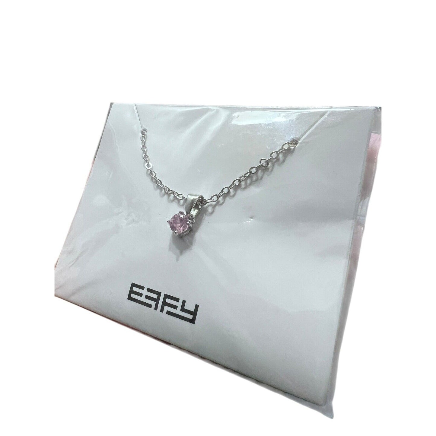Effy Pink Crystal Pendant Silver Tone Necklace 18” New Sealed Valentine