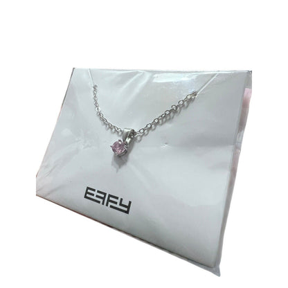 Effy Pink Crystal Pendant Silver Tone Necklace 18” New Sealed Valentine