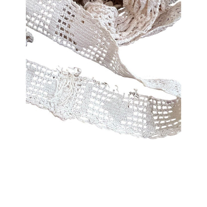 Lace Trim Lot Vintage Up Cycle Sewing Crafts Junk Journals Mixed Stitched Circle