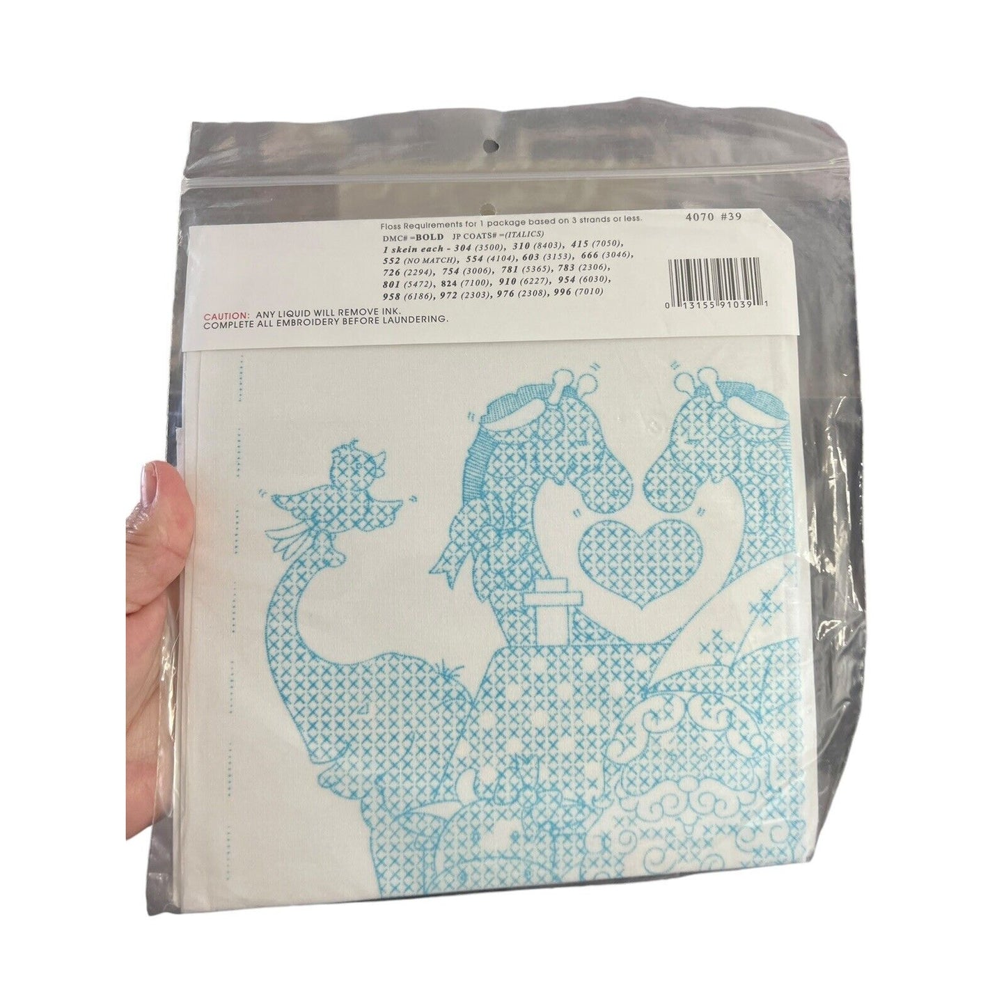 Jack Dempsey Stamped Baby Sampler 11"X14" Noah's Ark 4070 Pattern #39