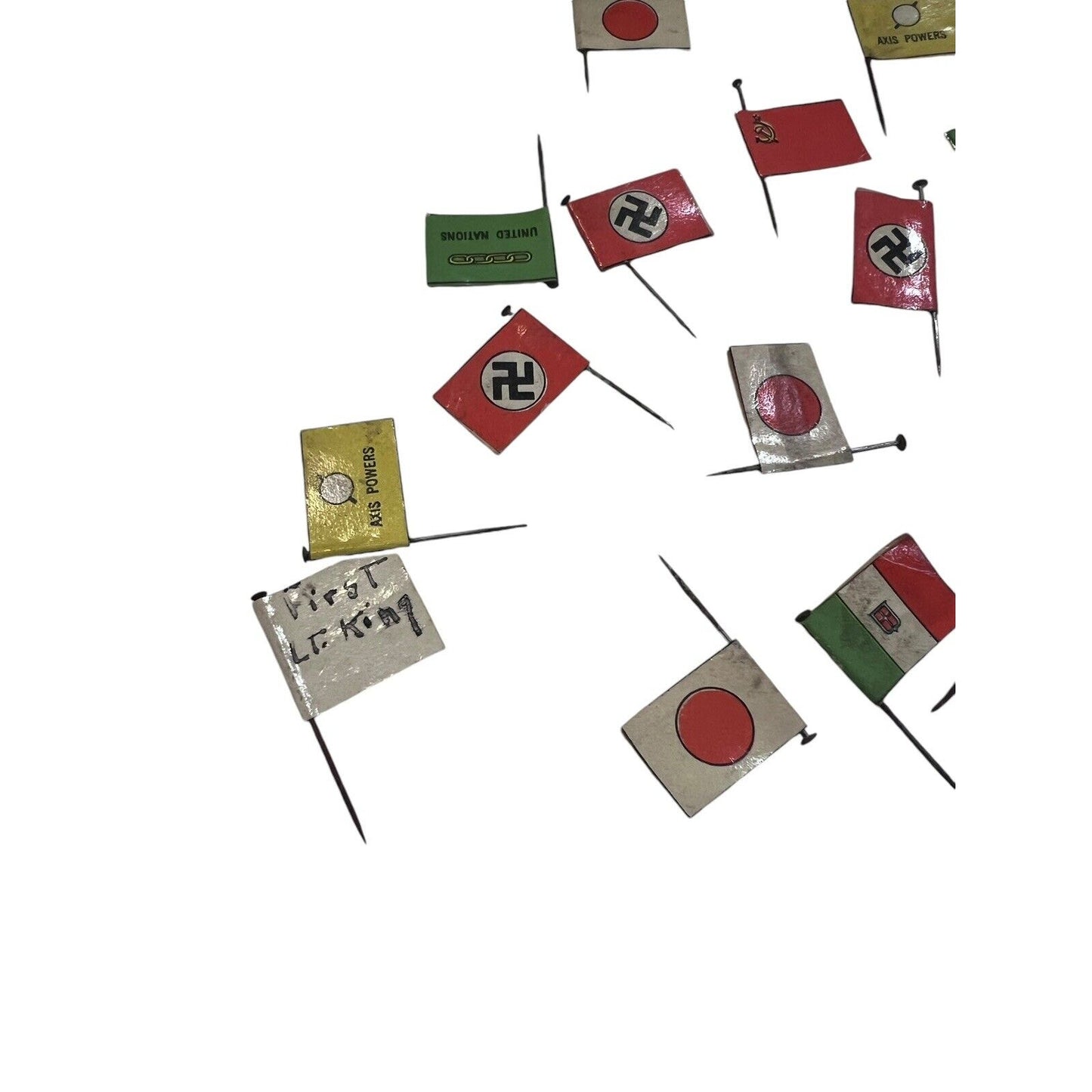 WW2 Nations At War Game Flag Games Counters Lot Vintage 23 Pieces