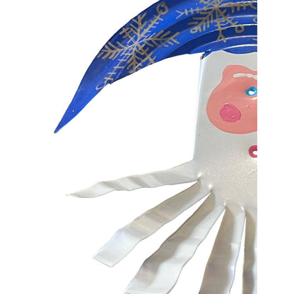 Signed Santa Claus Christmas Ornament Holiday Craft Hand Painted Up Cycled Can