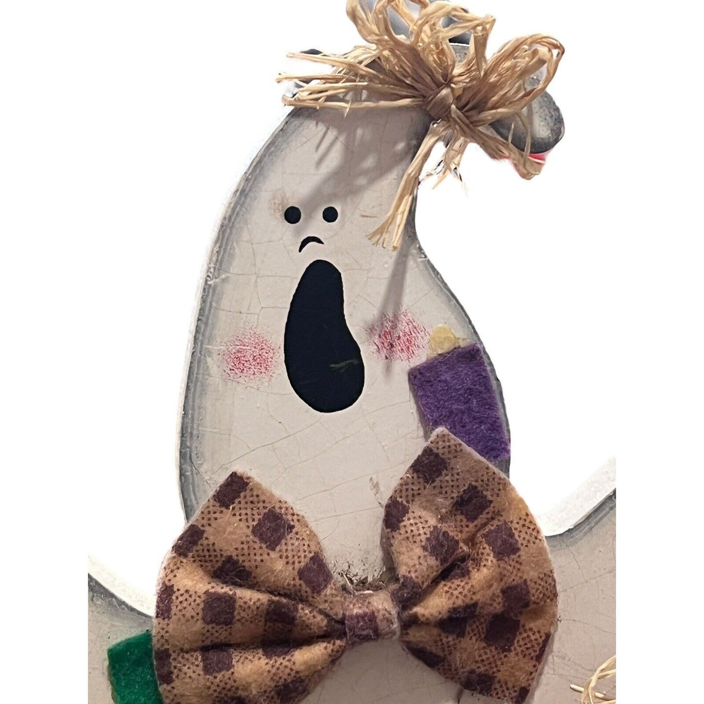 Wooden Ghost Halloween Decor Pumpkin Welcome Table Top Fall Decoration Painted