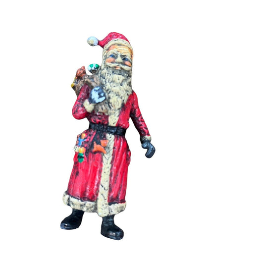 Vintage 1978 Blow Mold Old World Santa Claus Plastic Figure Decoration 6”