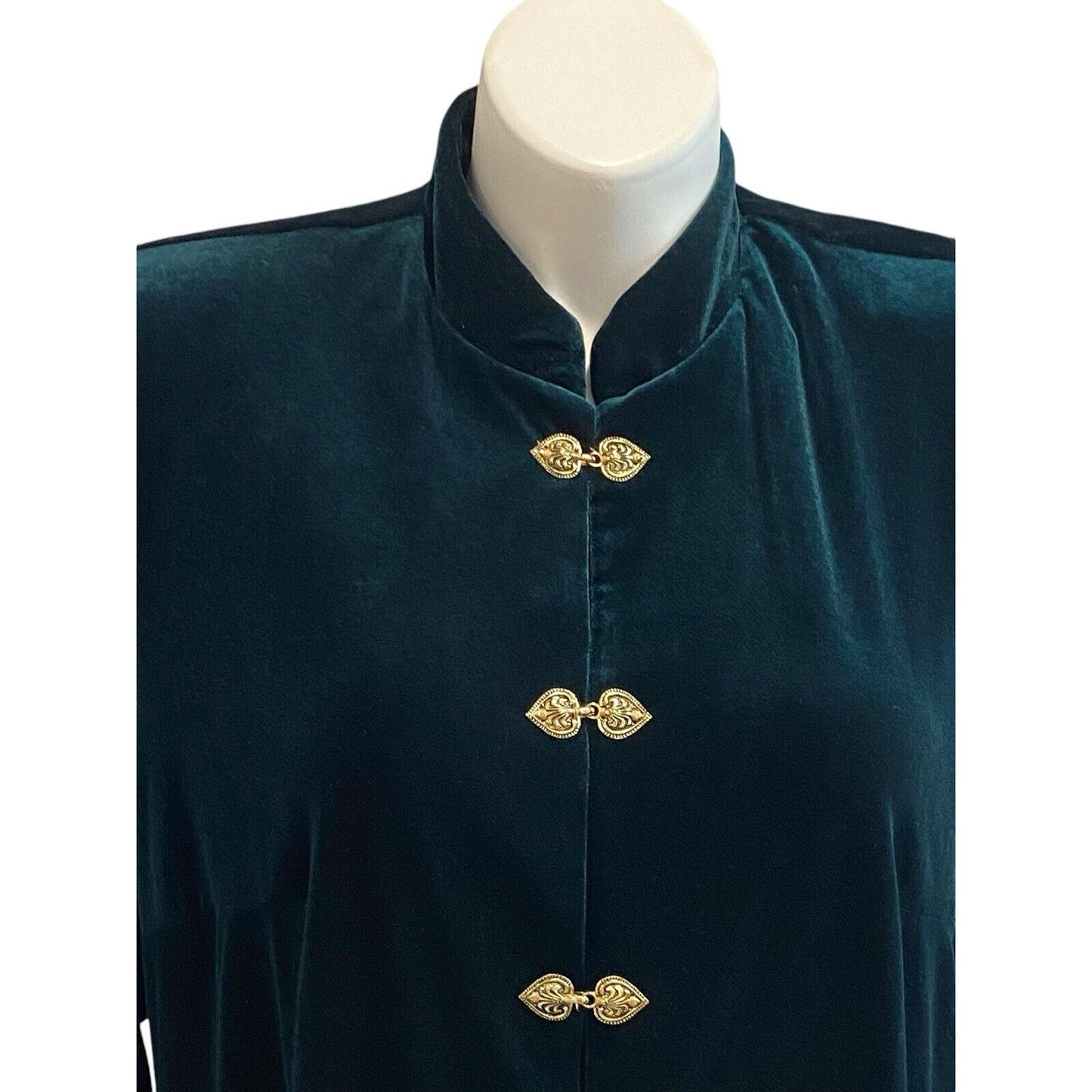 Vintage 90s R&M Richards Size 18 Hunter Green Velveteen Velour Jacket Holiday