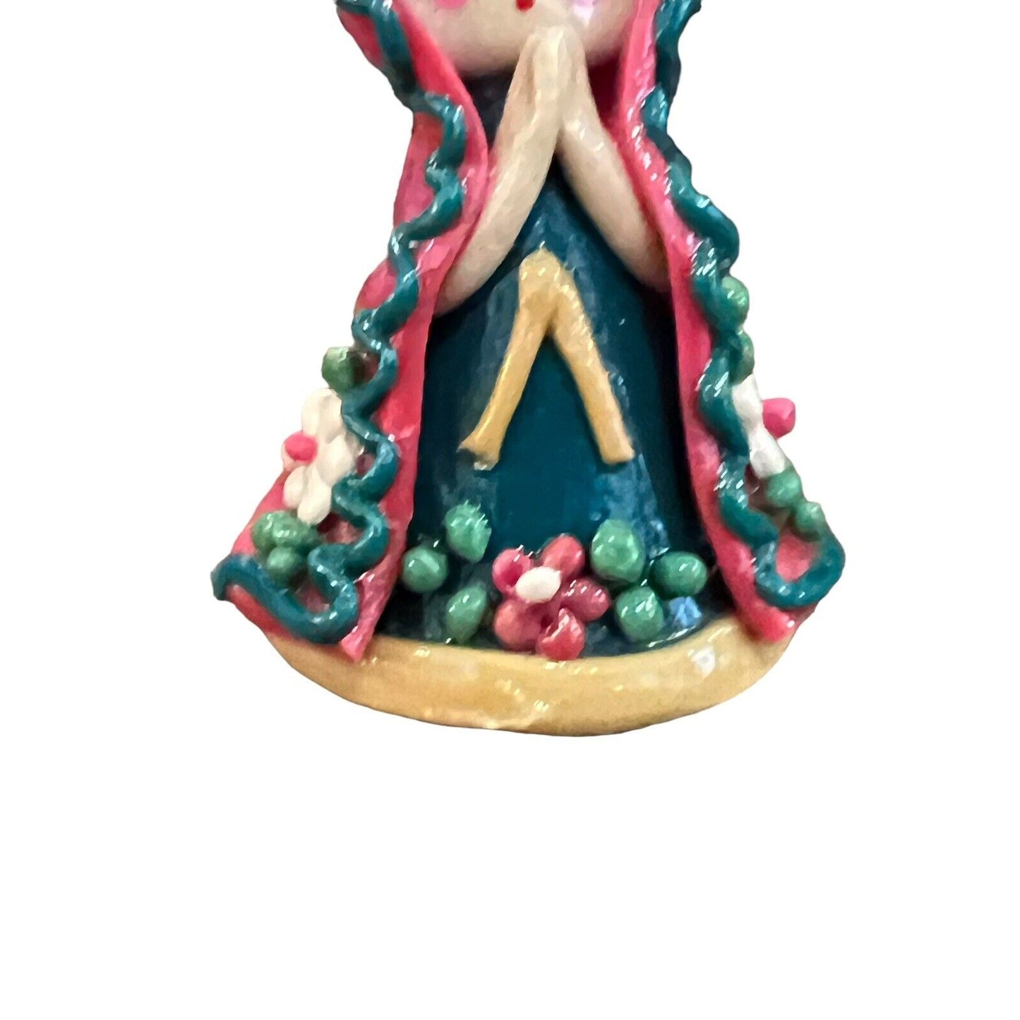 Mary NATIVITY Figure Handmade Mazapan Bread Dough Folk Art Glossy