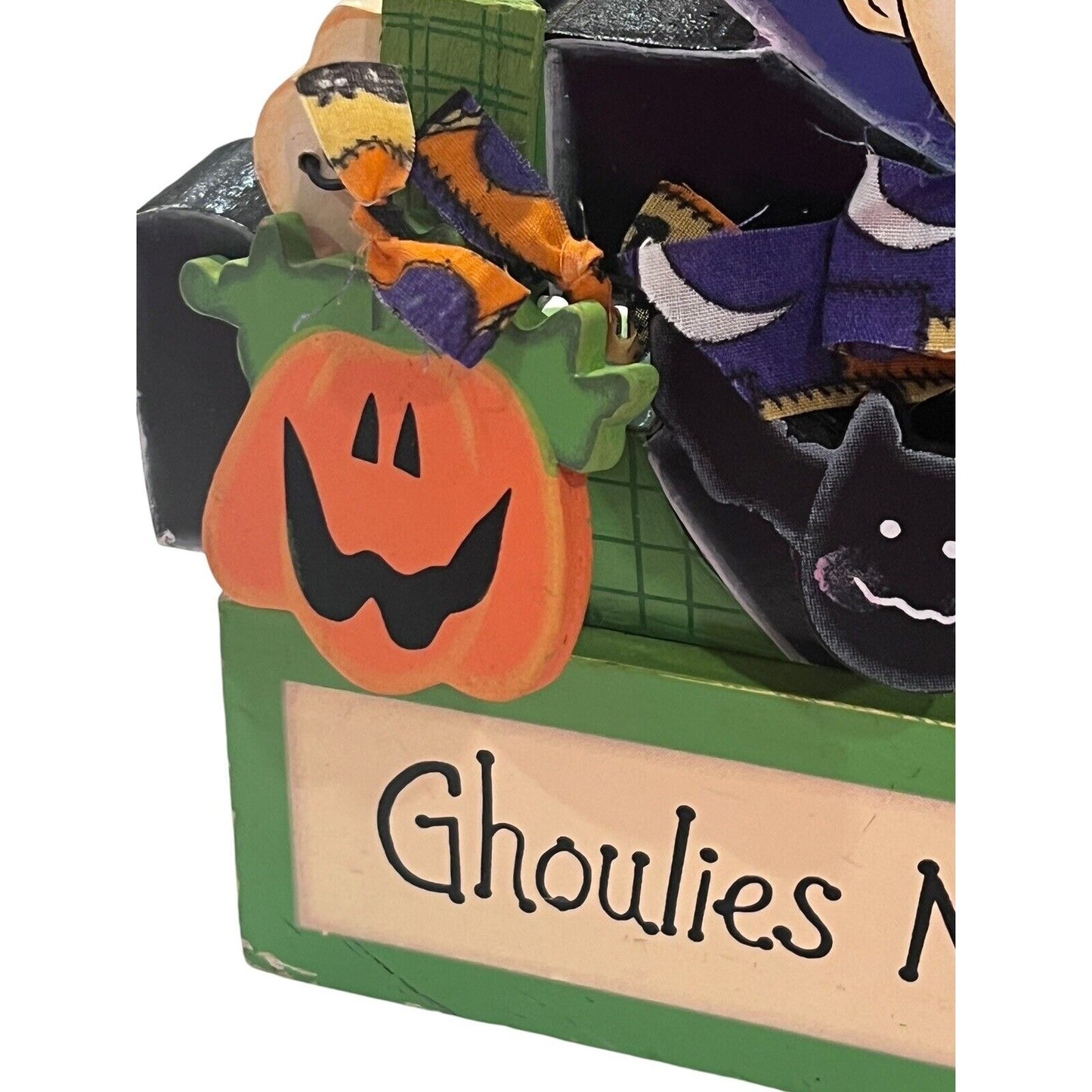 Wooden Autumn Halloween Decor Ghouls Dracula Cute Home Fall Decoration Painted