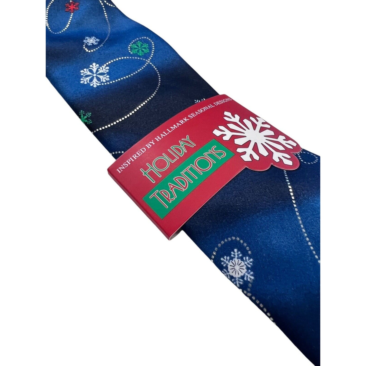 Hallmark Holiday Traditions Christmas Tie Snowflakes Whimsy Novelty Necktie New