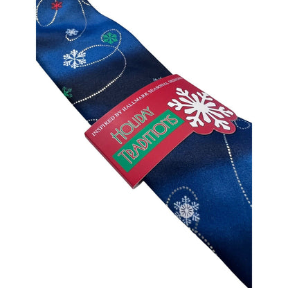 Hallmark Holiday Traditions Christmas Tie Snowflakes Whimsy Novelty Necktie New