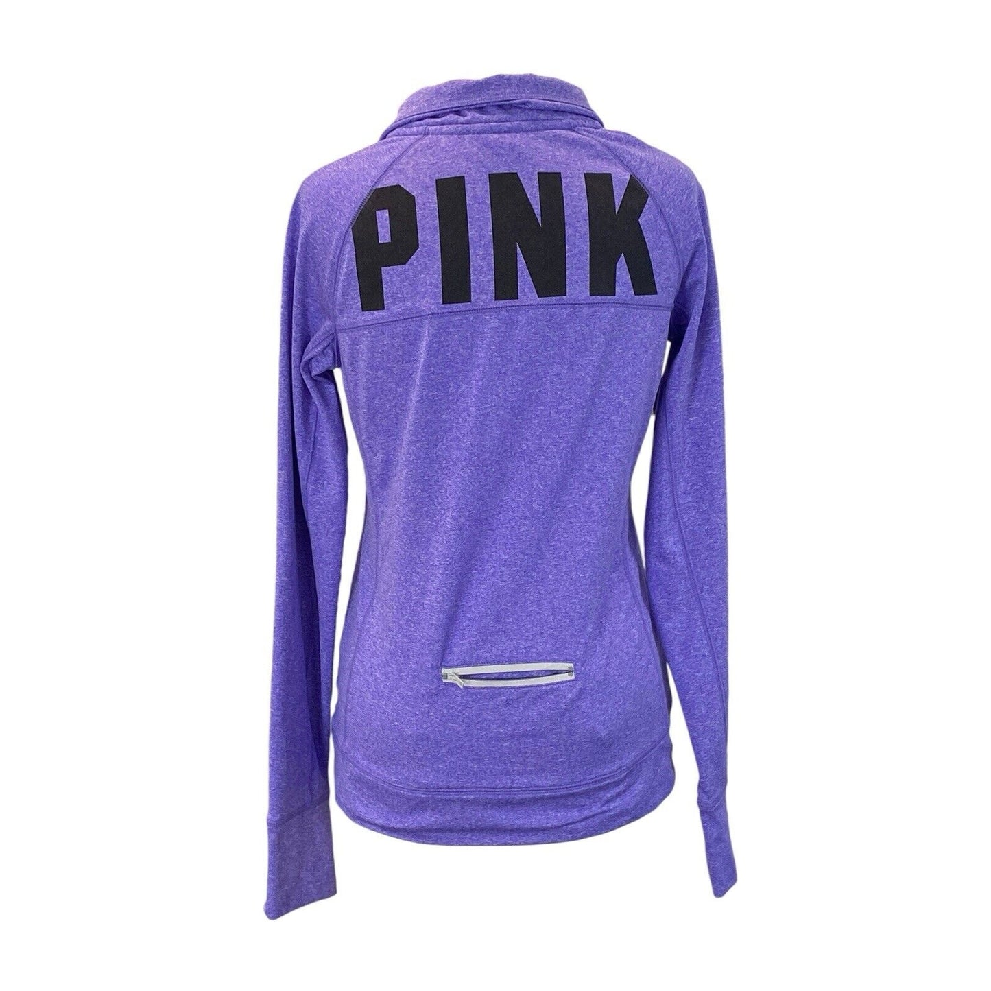 Size Small VICTORIA SECRET PINK Purple Pullover Running Top 1/4 Zip Reflecting