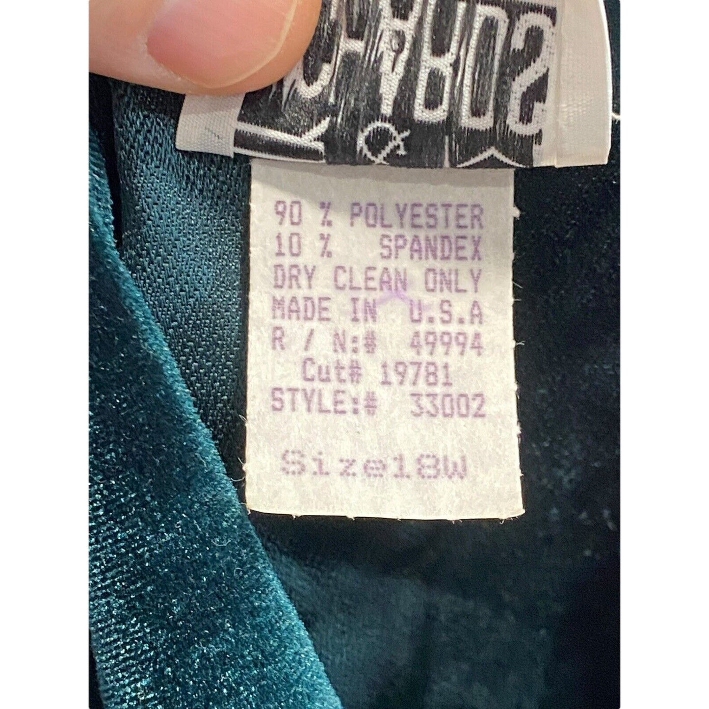 Vintage 90s R&M Richards Size 18 Hunter Green Velveteen Velour Jacket Holiday