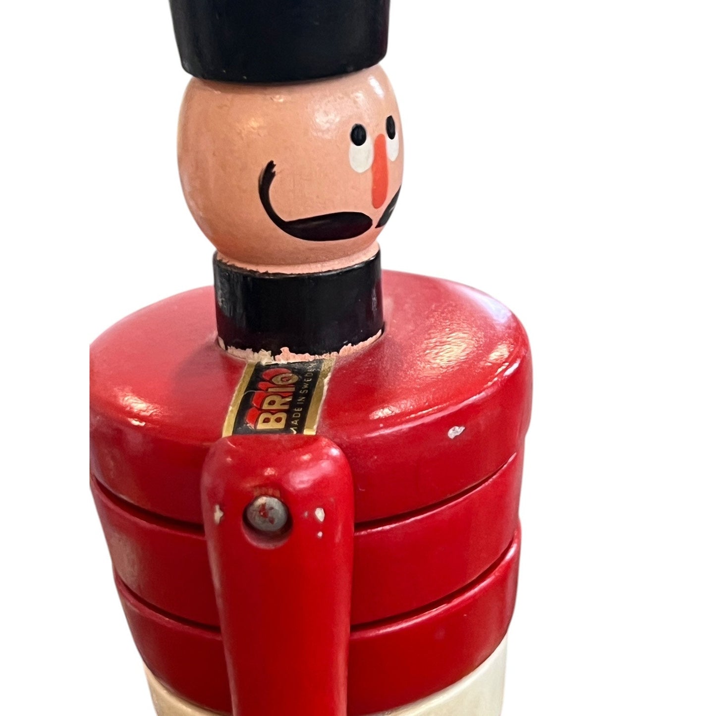 BRIO SOLDIER BOY Wooden Stacking Toy Sweden ORIGINAL Stickers Painted