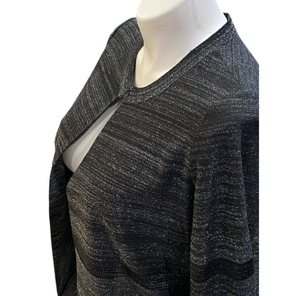 Exclusively Misook Jacket Pant Set XL Petite Metallic Jacket And XL Black Pant