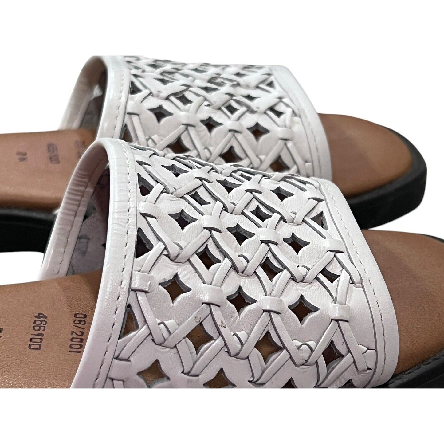 Duck Head Women's White Leather Open Weave Slingbacks 7N Resort Wear