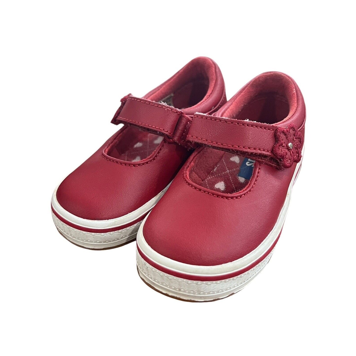 Size 4.5 Keds ELLA Red Leather Round Toe Mary Jane Shoes Toddler Holiday