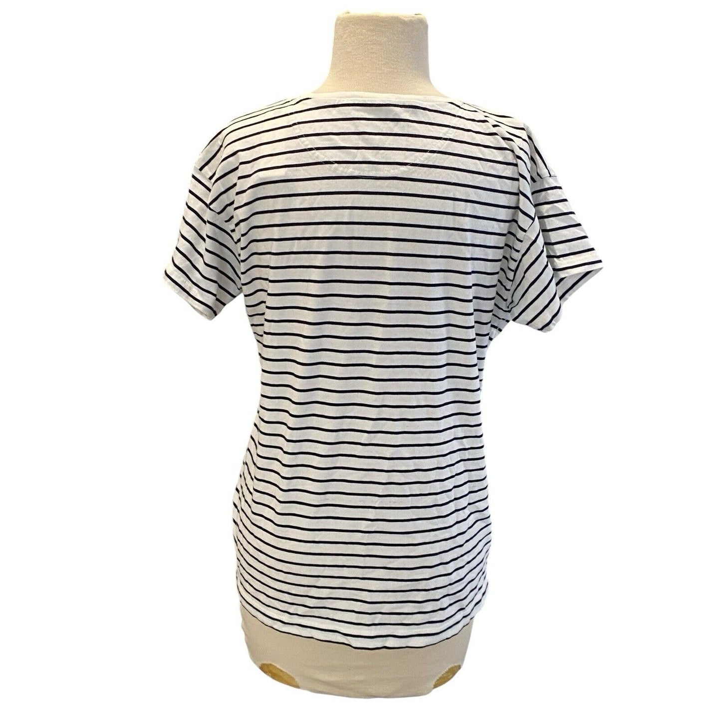 Size Small The Art Of Anthropologie T-shirt Bon Voyage Striped Graphic Shirt New