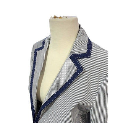 NWT Boden Single Breasted Three Button Classic Blazer Pinstripe Blue Jacket 8